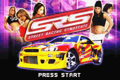 Street Racing Syndicate title screen for GameBoy Advance